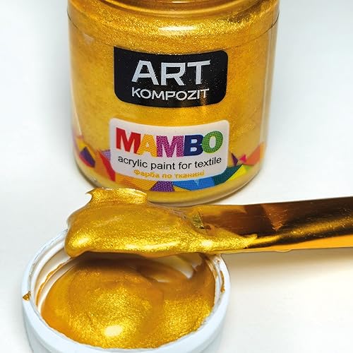 Miniatura 6 de METALLIC - Juego de pintura acrílica para ropa, 9 x 0.7 fl oz (0,68 fl oz), para ropa, textil, cuero, camiseta, tenis, Made in Europe  MAMBO