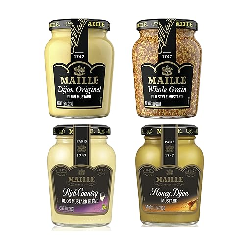Maille Paquete variado de mostaza, 7 onzas, 4 unidades