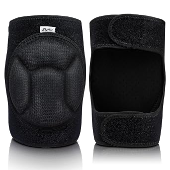 Knee Pads Thick Foam Knee Pads Work Anti Slip Collision Avoidance Knee Pads for Gardening Construction Cleaning Flooring Men Women 1 Pair Black
