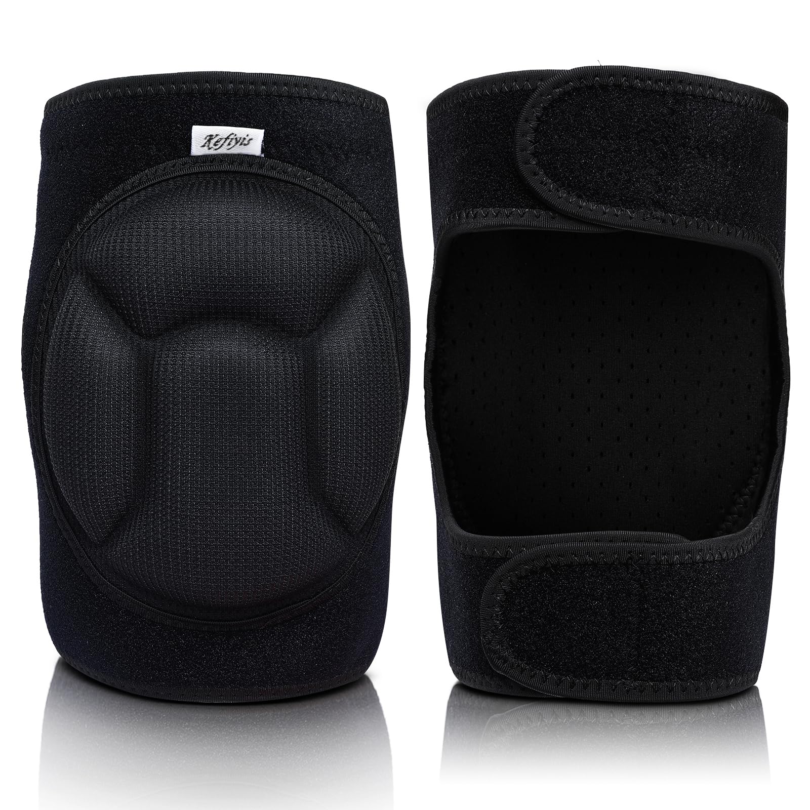 Knee Pads Thick Foam Knee Pads Work Anti Slip Collision Avoidance Knee Pads for Gardening Construction Cleaning Flooring Men Women 1 Pair Black