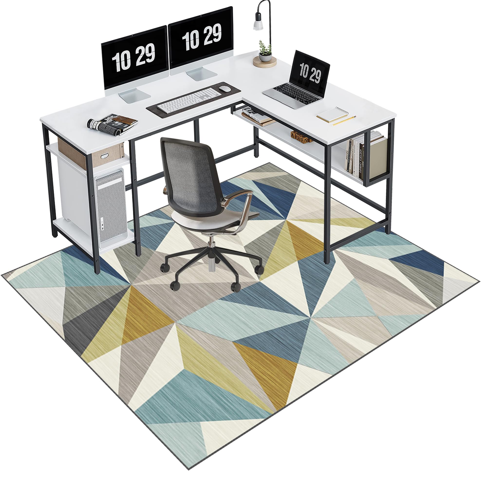 EYKWKB 100 x 140 cm Floor Protector for Rolling Chair Heavy Duty Office Chair Mat for Hard Floors Gaming Chair Mat Chair Mats for Carpeted Floors Durable Floor Protection Mat