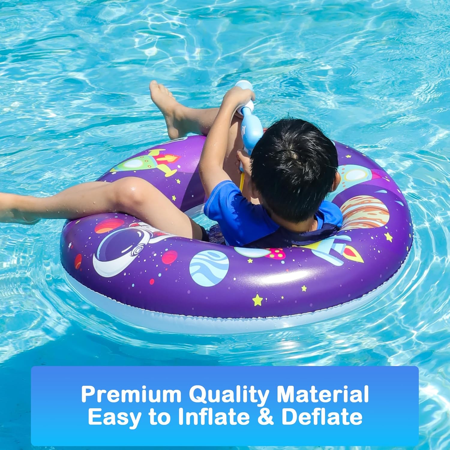 FindUWill Pool Floats with Water Guns Kids, Inflatable Pool Swim Tubes with Beach Ball, Pool Floaties Toys Inner Tube with Squirt Guns for Kids Ages 8-12, Beach Swimming Party Toys for Adults