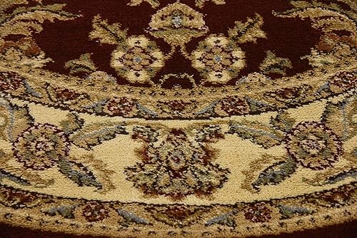 Miniatura 7 de Unique Loom - Colección Voyage - Alfombra redonda tradicional oriental, marrón, Polipropileno, RojoBronceado