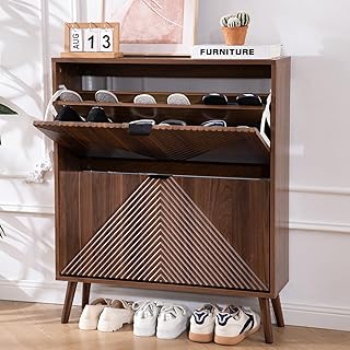 Shoe Cabinet with 2 Flip Drawers, 31.5
