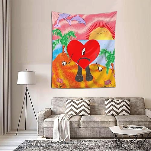 Miniatura 7 de GENKO Tapiz para habitación, dormitorio, colgar fotos, decoración de música latina, 60 x 51 pulgadas