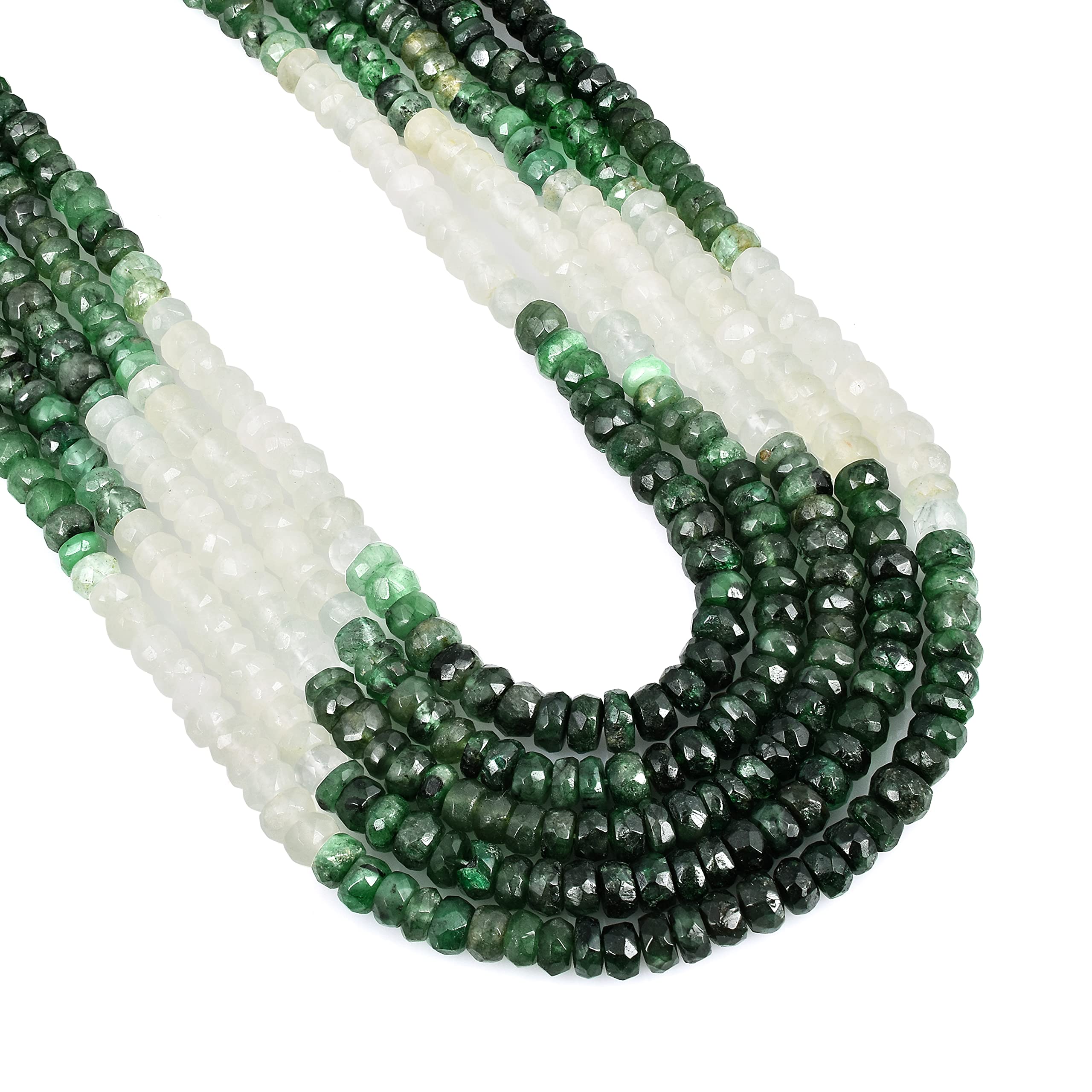 Perles rondes en émeraude naturelle 39cm pour création bijoux DIY
