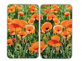 Maximex 2521434500 Hob Covers Universal Set of 2 Poppy Field