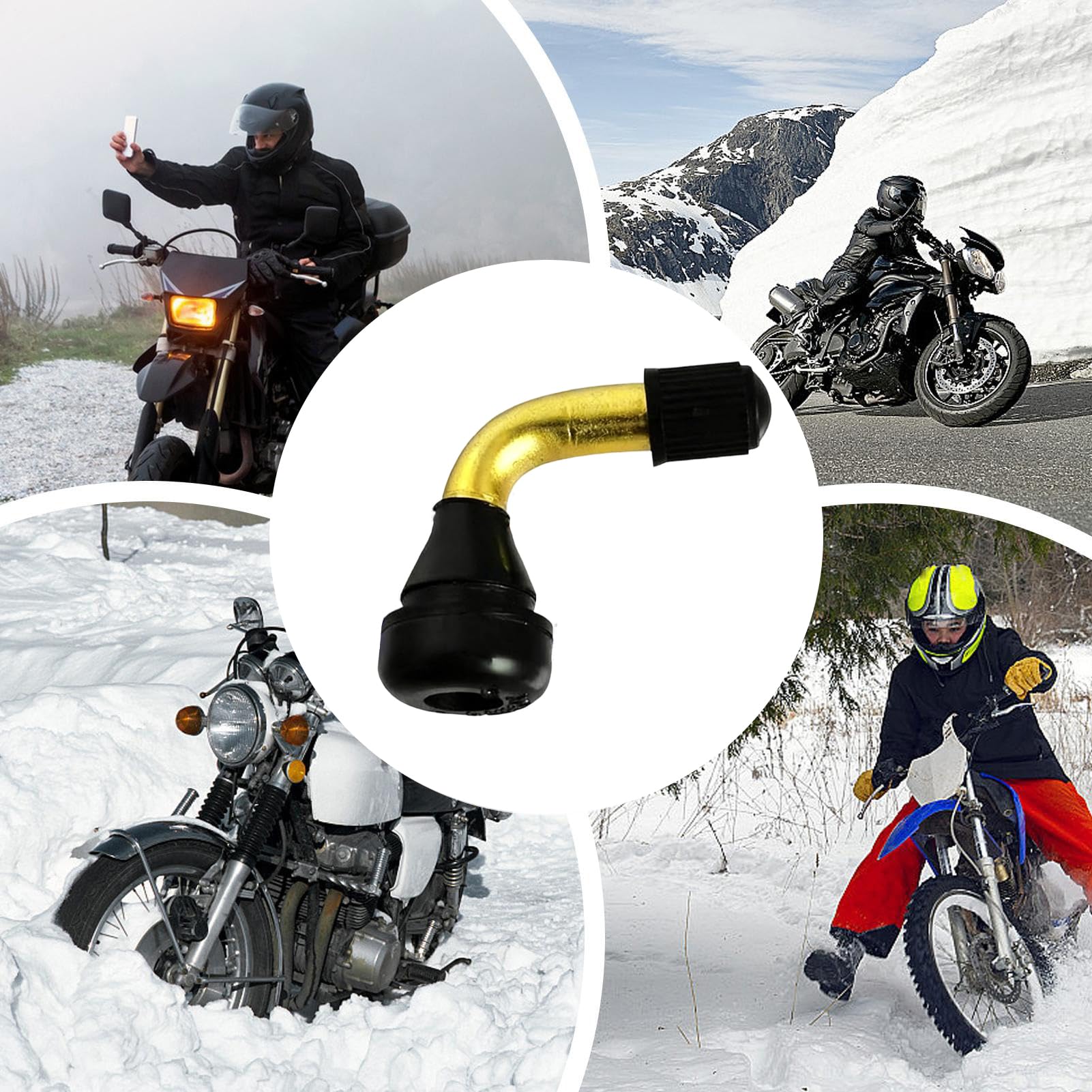 delle valvole dei pneumatici – Set PVR70 sostitutivo tubeless inclinato a 90 gradi | Valvola del vuoto curva per moto scooter ATV bici elettrica | Parti durevoli dello stelo 'aria per la man