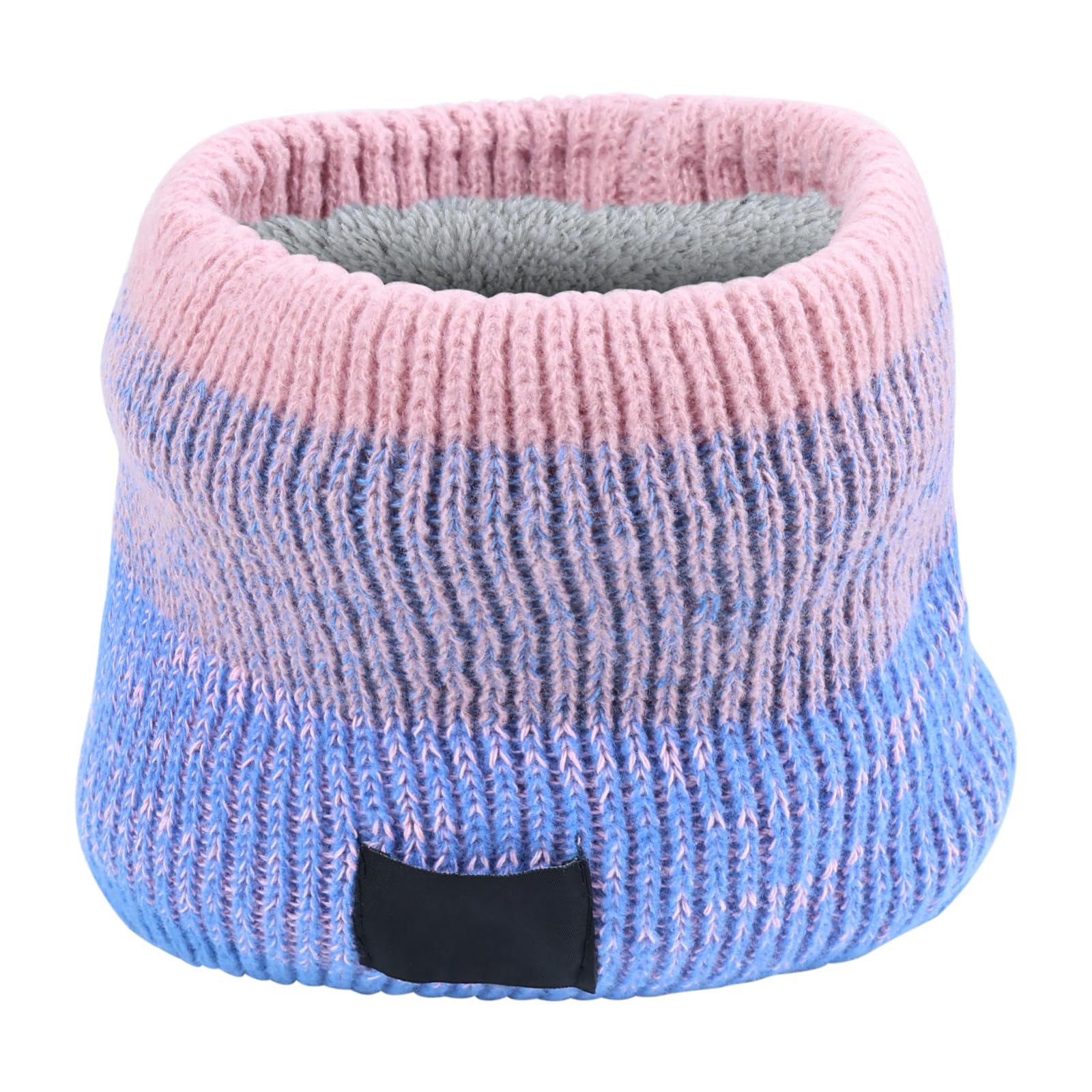 FACHOI Winter Neck Warmer for Men Women, Fleece Lined Knit Thermal Neck Gaiter Double Layer Neck Snood Scarf for Ski Running Cycling Motocycle Sports F4-JBWB (Pink-Blue)