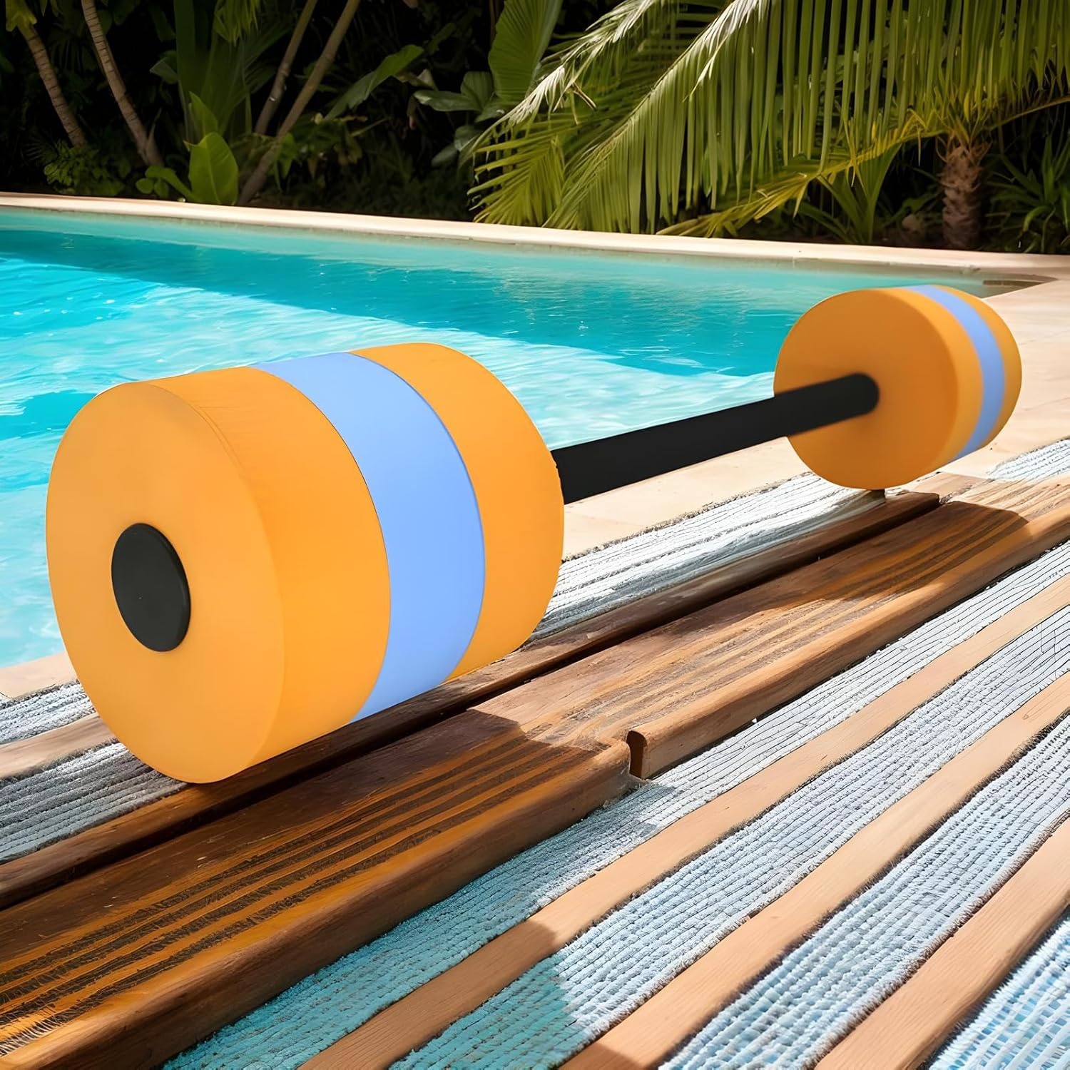 29.3in Swim Barbell, Water Dumbbells For Swimming, High Density EVA Foam Pool Swim Dumbbell Aquatic Exercise Equipment For Adults