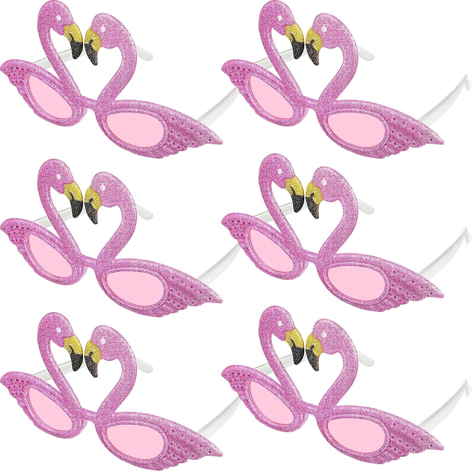 Weewooday Flamingo Party Sunglasses Flamingo Costume Novelty Glittered Glasses for Adults Halloween Party Decor Photo Props