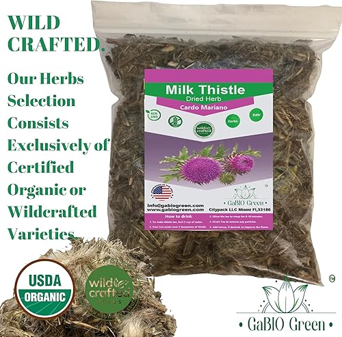 Miniatura 2 de Cardo Mariano, hierba de cardo mariano, 16 onzas1 libra, 100 % puro y natural, Cardo marin, té cardo marino, té suelto de cardo mariano, bolsa