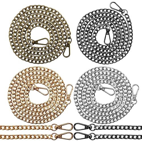 Purse Chain Replacement,6 Pack Wallet Chain Shoulder Bag Chain Handbag Chains DIY Shoulder Cross Body Bag Chain for DIY Metal Shoulder Cross Body Bag Hand Bag Purse Bag Shoulder (47 Inch/pcs)