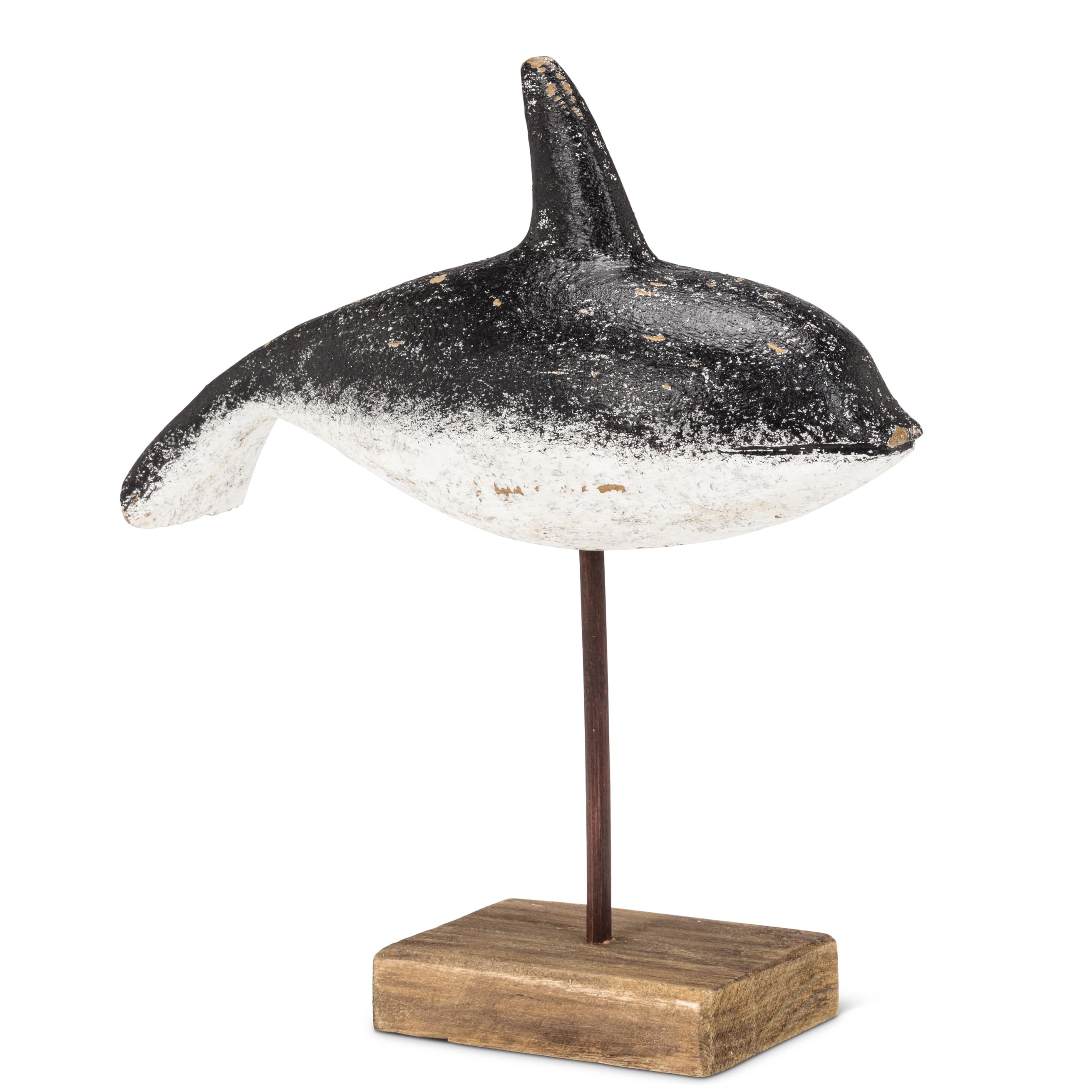 Figurine en bois design noir blanc statuette Abbott Collection 22,9 cm