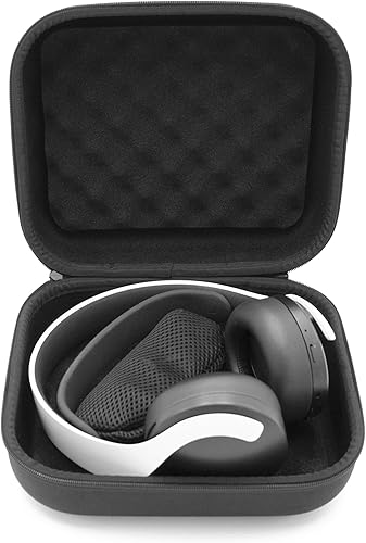Vista 2 de Casematix Gaming Headset Case compatible con PS5 Pulse 3D auriculares inalámbricos Platino Playstation auriculares inalámbricos para PS4 dongle
