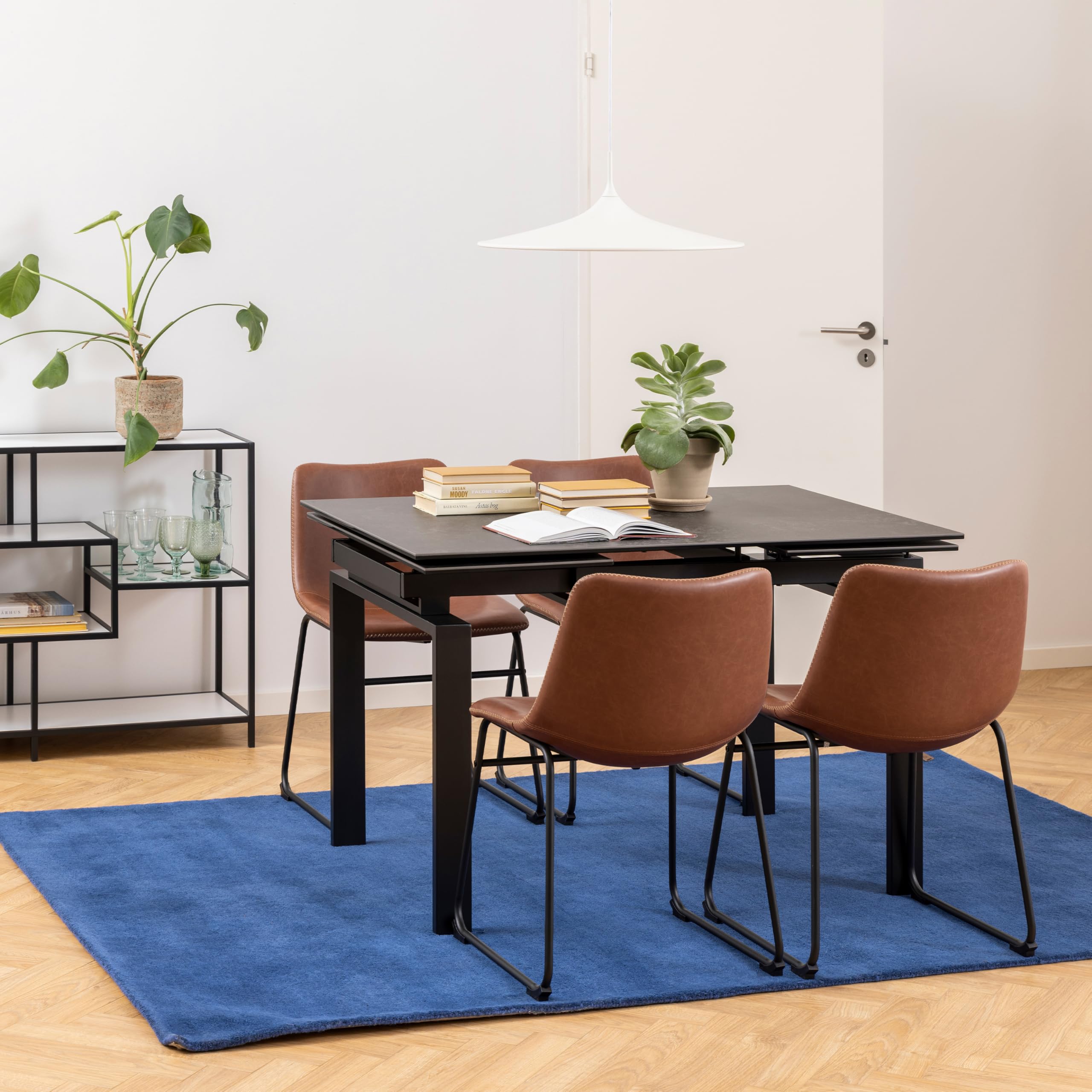 Furniture To Go, Brown, Dining Chair with Cream Stitching - Image 4