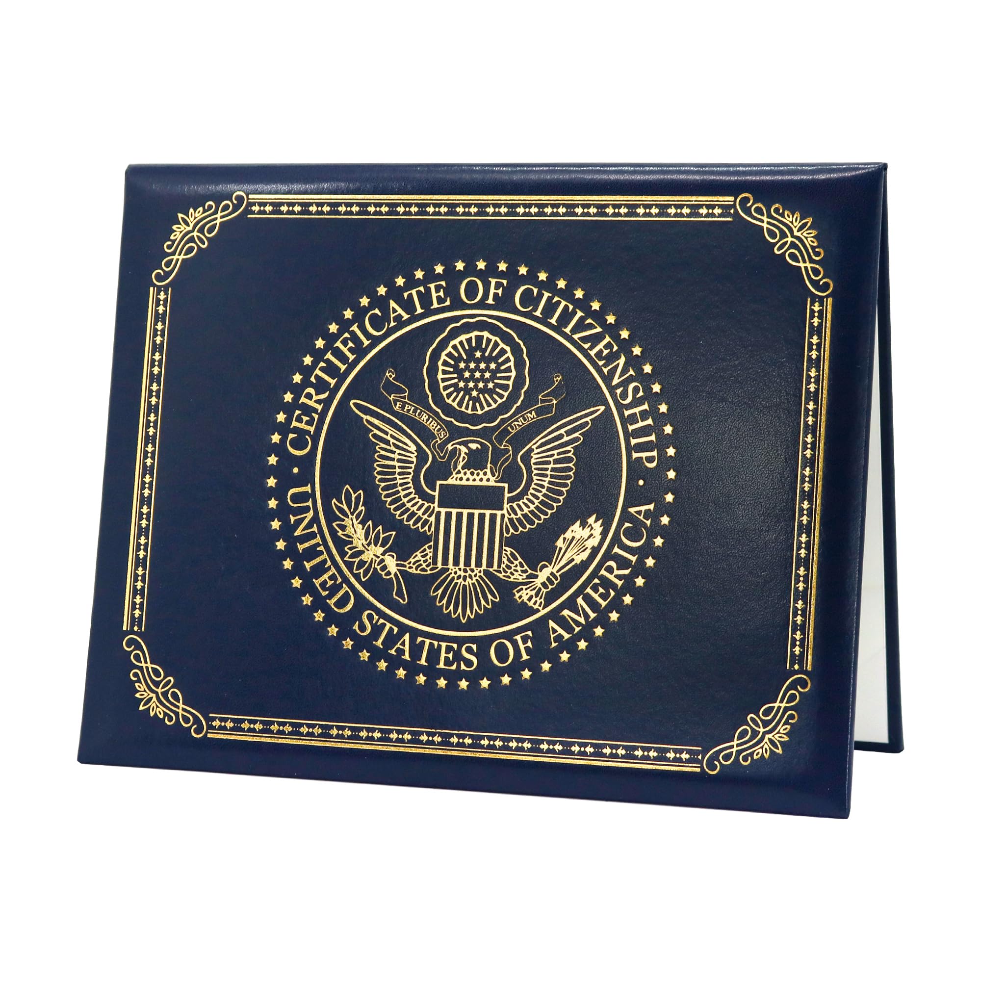 GraduatePro US Citizenship Certificate Holder | US Citizenship Gifts | Naturalization Certificate Padded Cover Printed with Golden Great Seal of The United States