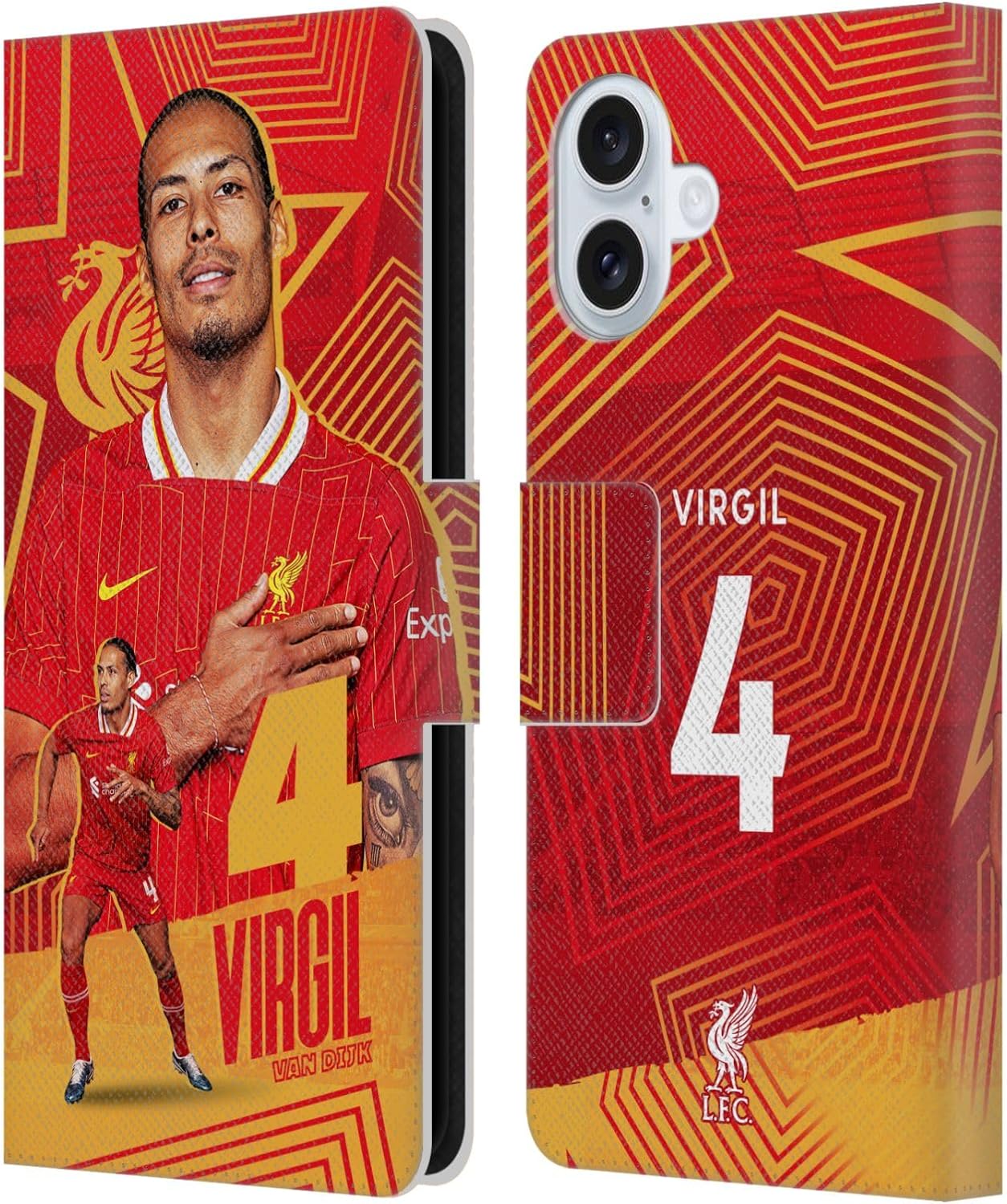 Head Case Designs Officially Licensed Liverpool Football Club Luis Díaz 2024/25 First Team Leather Wallet Case Compatible with Apple iPhone 13