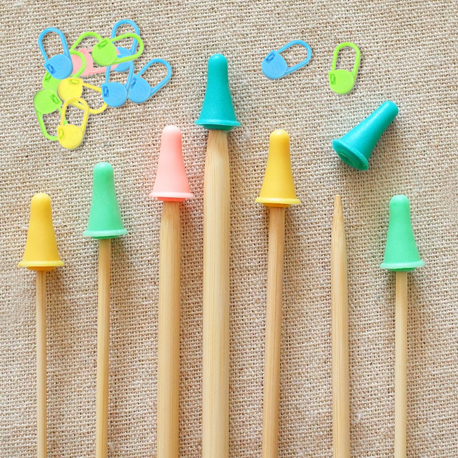 40 Tappi Per Punte Di Ago + 20 Fibbie Di Posizionamento – Set In Gomma Morbida E Plastica, Per Cucito E Maglieria