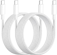 USB C to USB C Cable [2M/Pack of 2], 60W USB C Cable Fast Charge for iPhone 17 16 15 Pro Max/16 15 Plus/iPad, iPhone Cable Fast Charge Cable USB C Cable Type C Cord USBC to USBC Wire