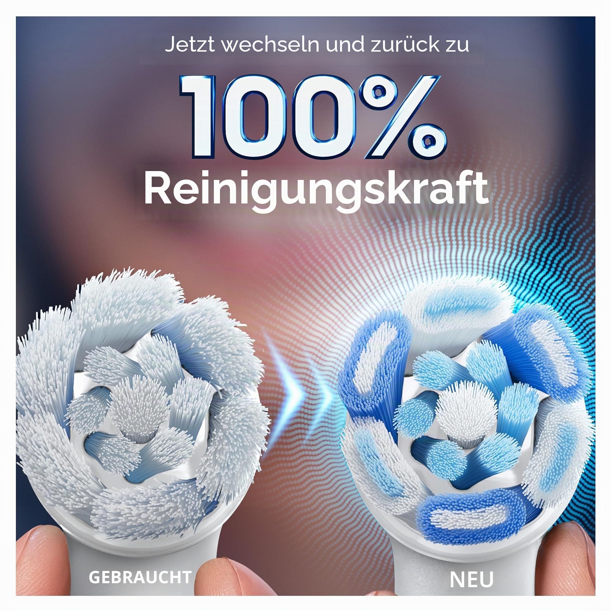 Oral-B Ultimate Clean Ersatzbürsten, Weiß, gründliche Bürste, Entfernung von Zahnbelag, runde Bürste für elektrische Zahnbürsten, Oral B iO, 8 Stück