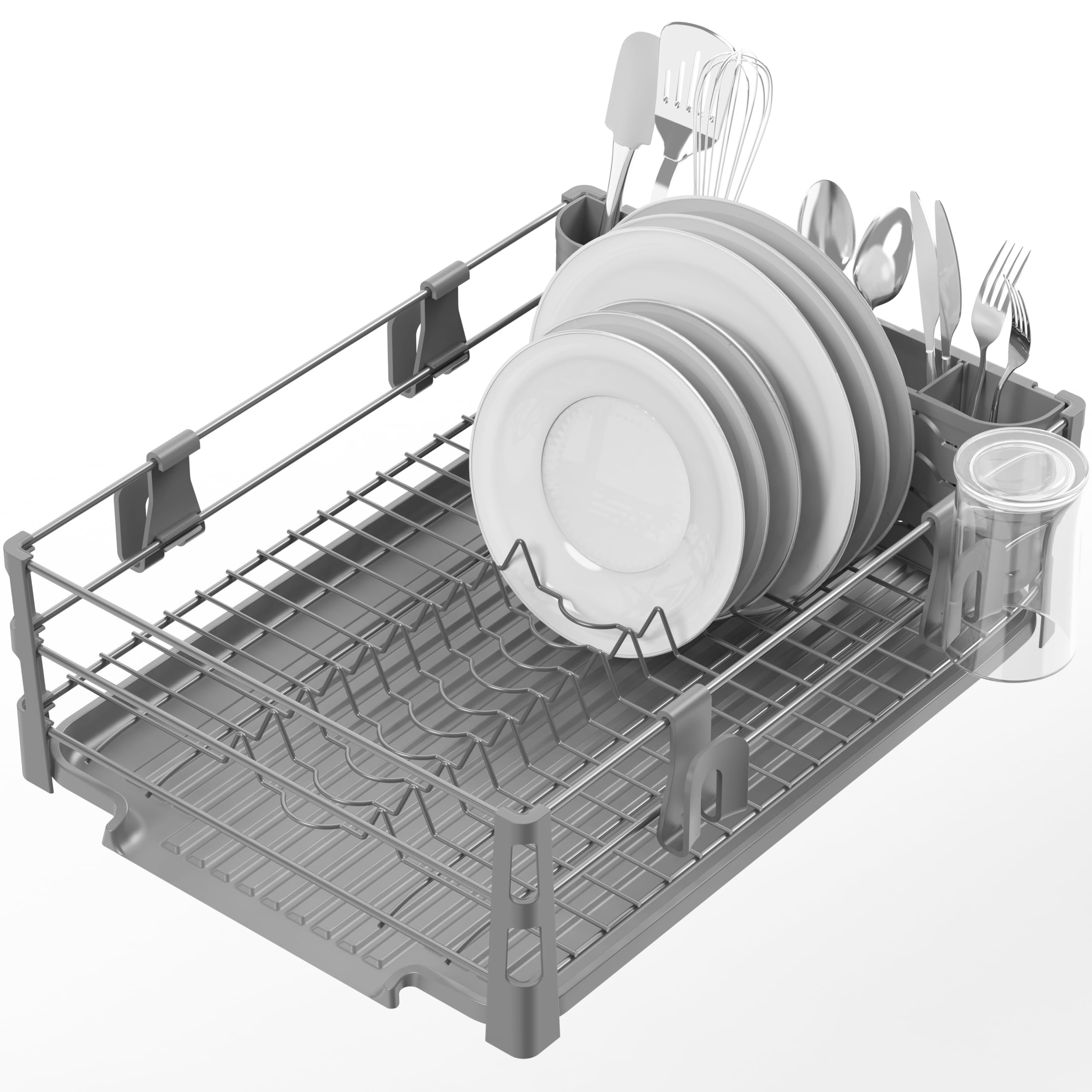 Photo 1 of Simple Houseware Dish Drying Rack, Silver
