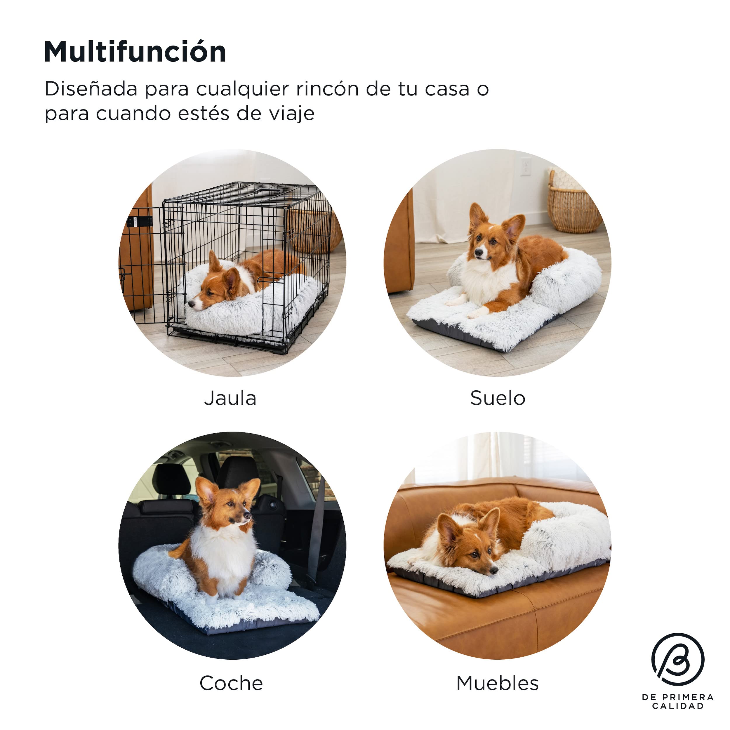 Best Friends by Sheri Bolster Nap Mat - Cama para Perro con cojín - Colchón Lavable con Funda de Quita y pon para jaulas - Color Hielo - 76 x 48 cm