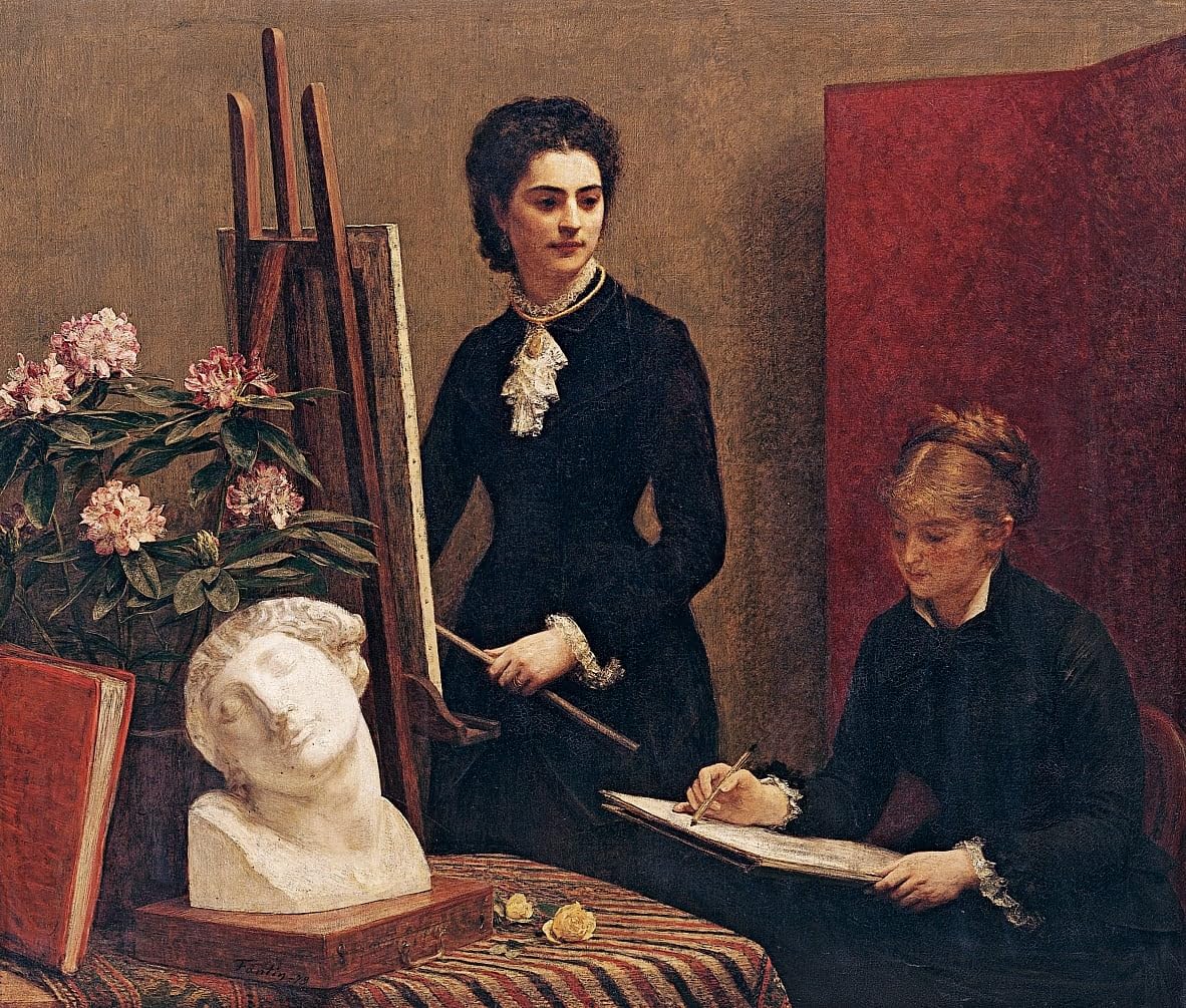 Toile Leçon de dessin par Fantin-Latour | Impression 60x90cm