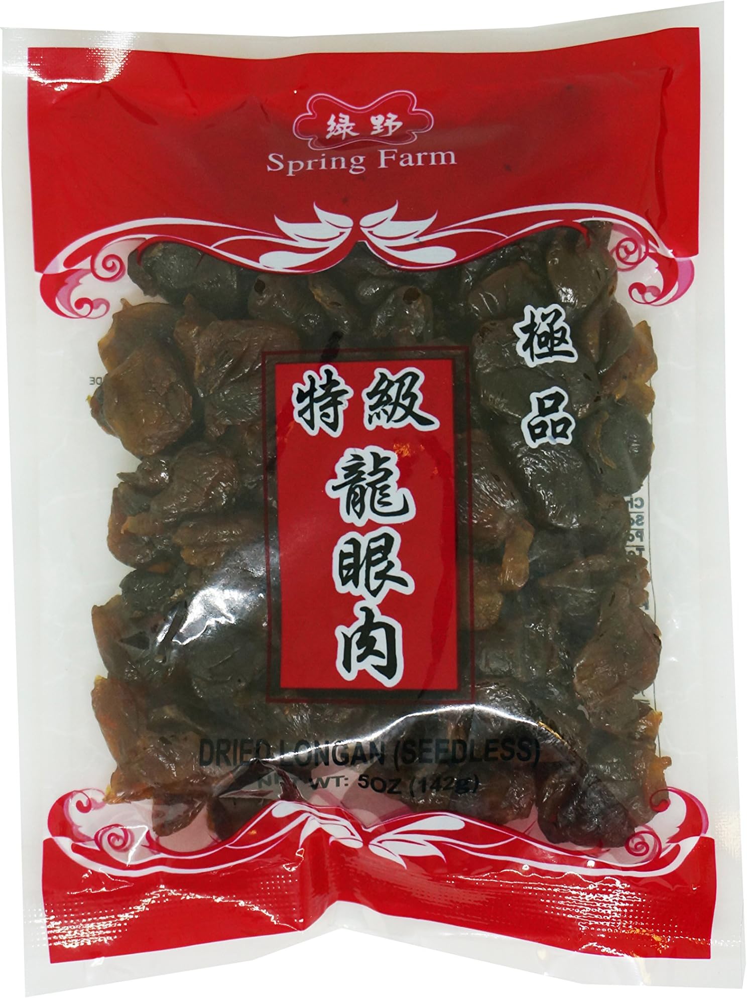 Spring Farm Dried Special Grade Longan(Seedless) Dried Longan Dehydrated Longan, 5oz 龙眼肉