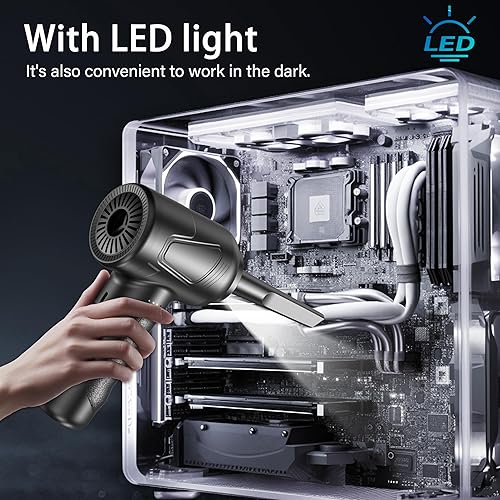 Miniatura 3 de Plumero de aire comprimido 4.0, soplador de aire inalámbrico, plumero de aire eléctrico para limpieza de teclado y PC, kit de limpieza de aire,