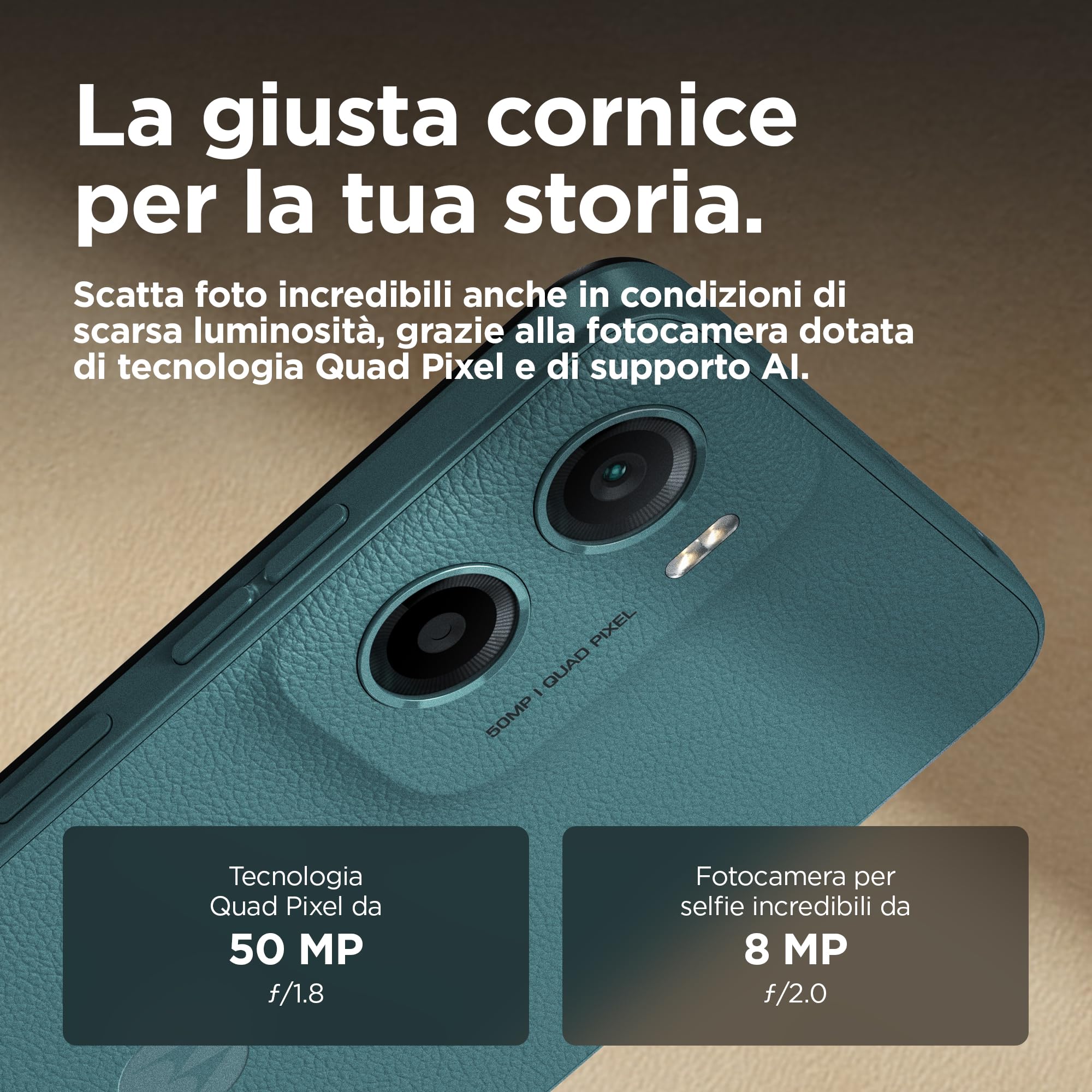Motorola moto g05 (4/256GB, Fotocamera 50MP + sensore antisfarfallio, Display 6.67" HD+ 90Hz, batteria 5200mAh, MediaTek Helio G81, Android 15), Forest Green