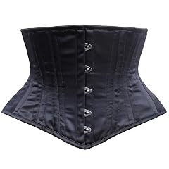 Cincnher Womens Waspie Corset Underbust Waist Training Steel Boned Corset