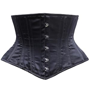 Cincnher Womens Waspie Corset Underbust Waist Training Steel Boned Corset