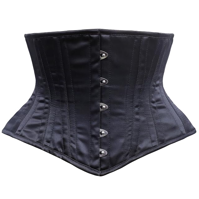 Cincnher Womens Waspie Corset Underbust Waist Training Steel Boned Corset
