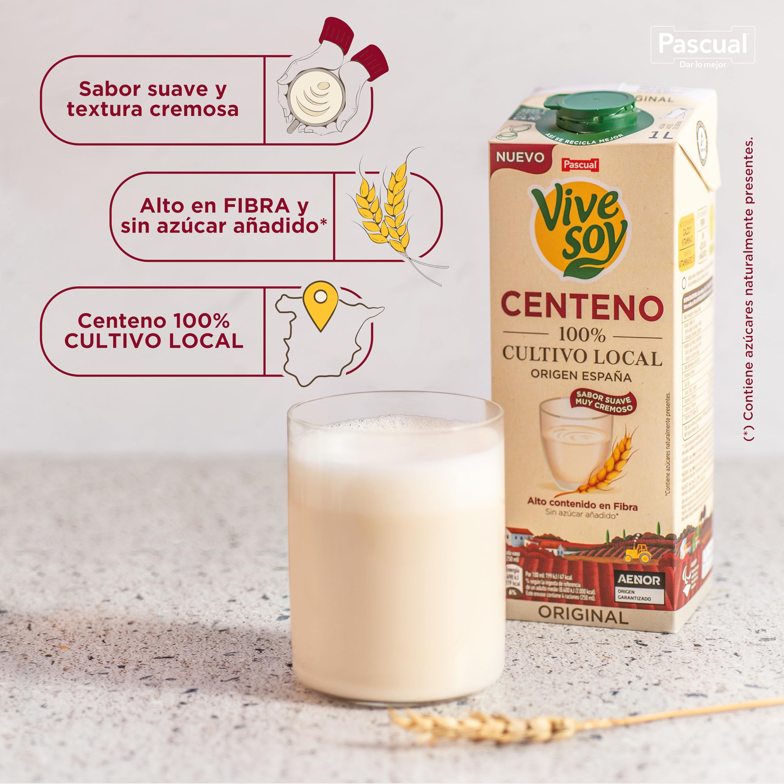 Vivesoy Bebida 100% Vegetal Centeno 100% Origen Español Pack 6 x 1L