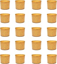 Mini Panettone Mould 100 g – Pack of 20 Professional Panettone Cases Made of Pure Natural Cellulose Paper, Baking Forms for Panettone 100 g, Heat Resistant 200 °C