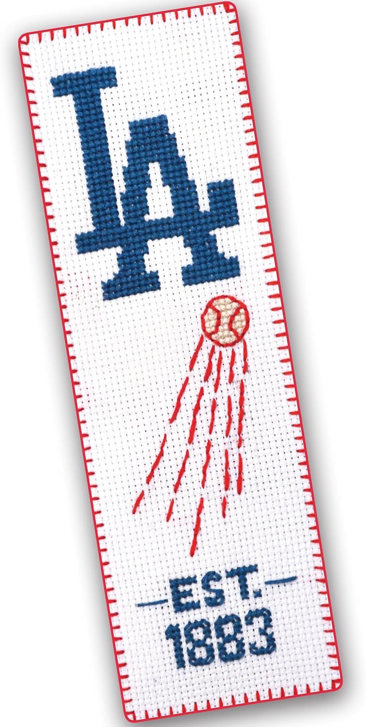 Counted Cross Stitch Kit 'Baseball: NYY' - Hand Embroidery Bookmark with New York NY Design Pattern