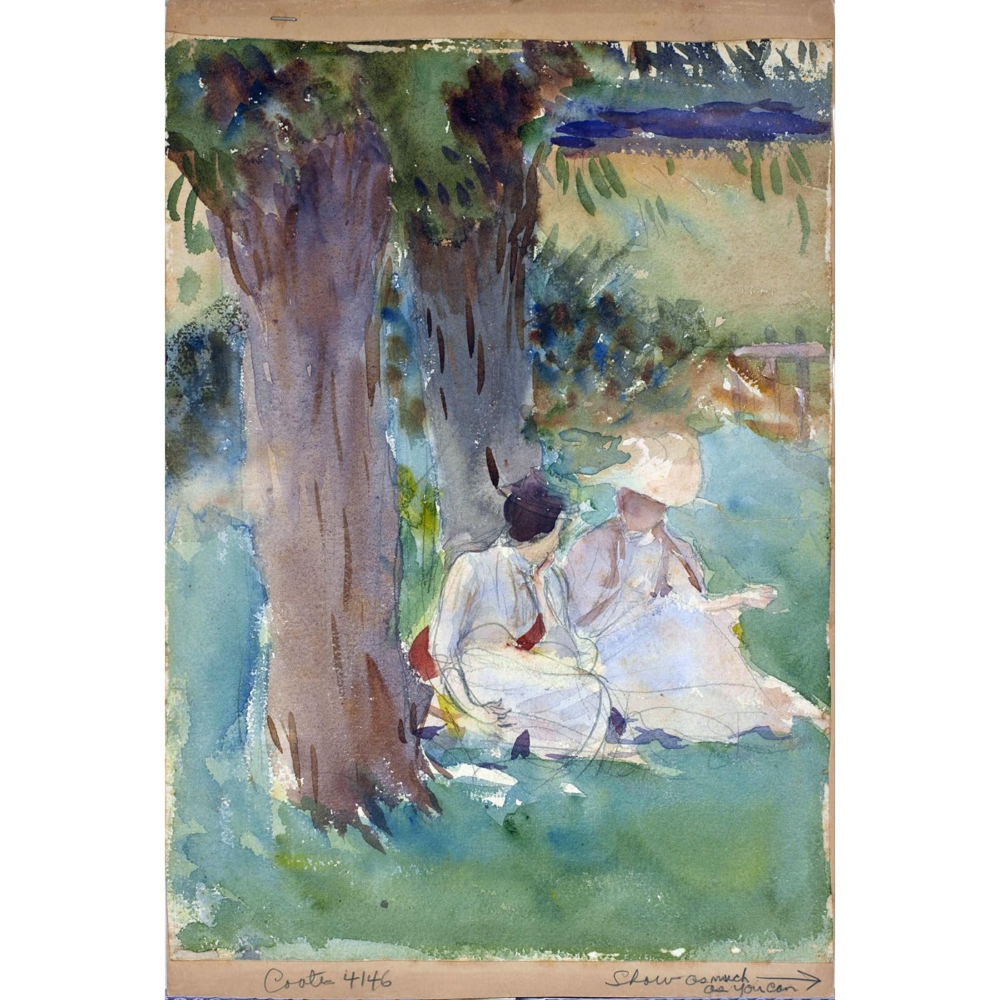 ARTICULOZY Stampa giclée – Sargent – Under the Willows – 101,6 x 127,2 cm su tela decorazione artistica da parete