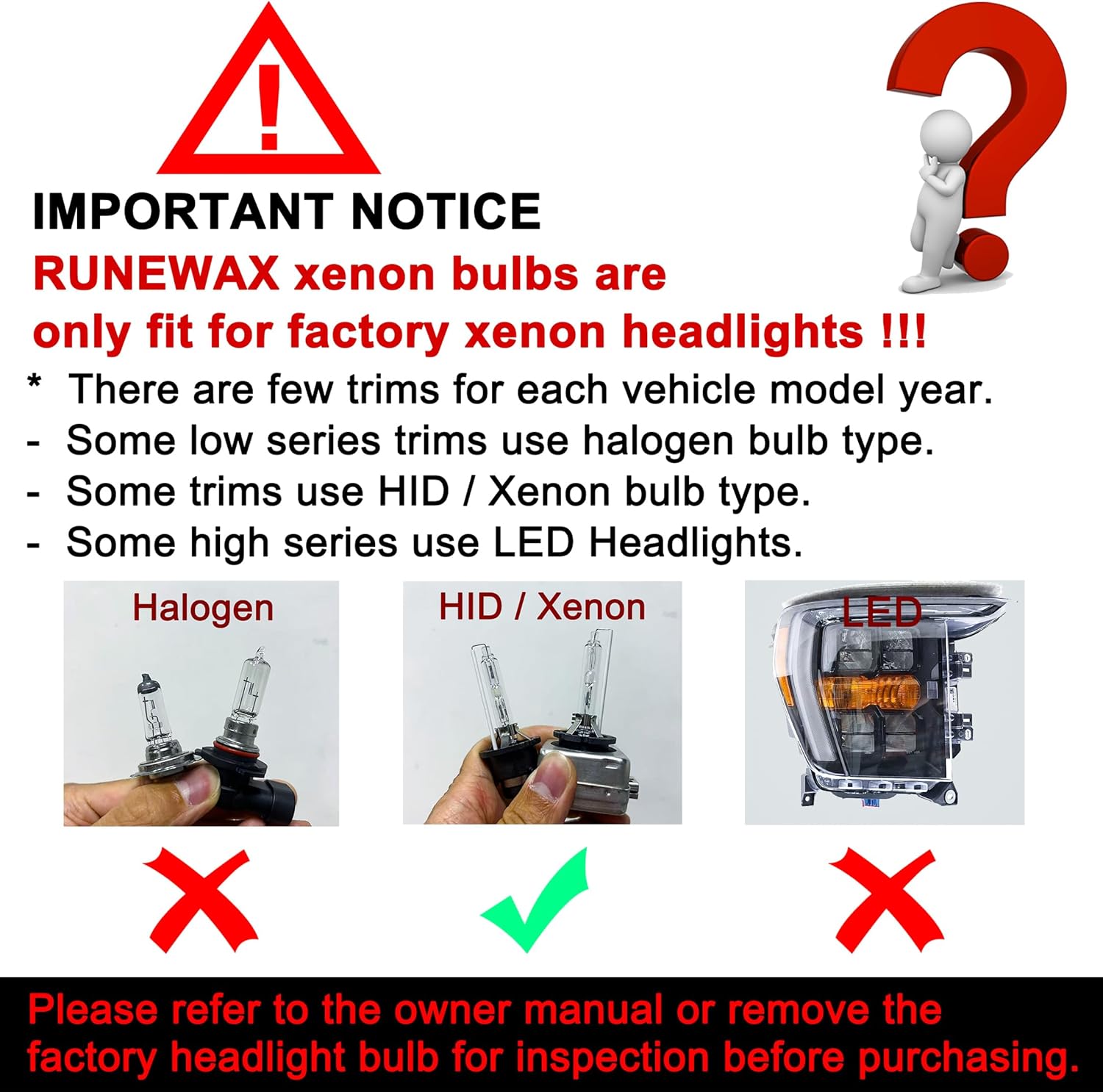 D3S Xenon Bulbs for GMC Yukon XL Acadia Denali 2015 2016 2017 2018 2019 2020 Premium HID Headlights, 8000K Blue White OEM Replacement 13587843 D3SC1 35W Headlamp, Pack of 2