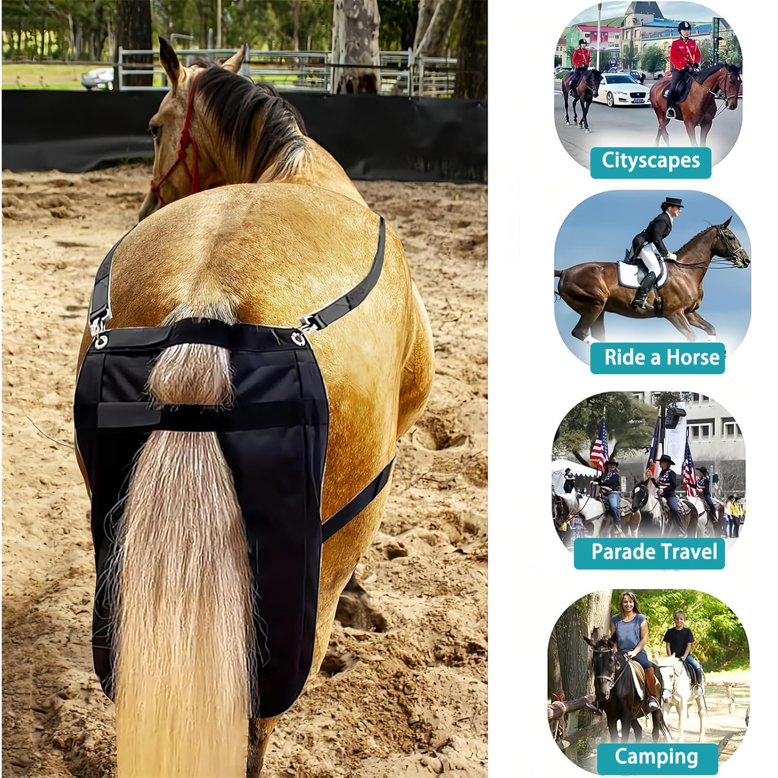 Bolsa impermeable para recoger estiércol de caballo, bolsa ligera para excrementos equinos para bodas, desfiles y eventos escénicos, diseño de fácil ajuste para una limpieza cómoda