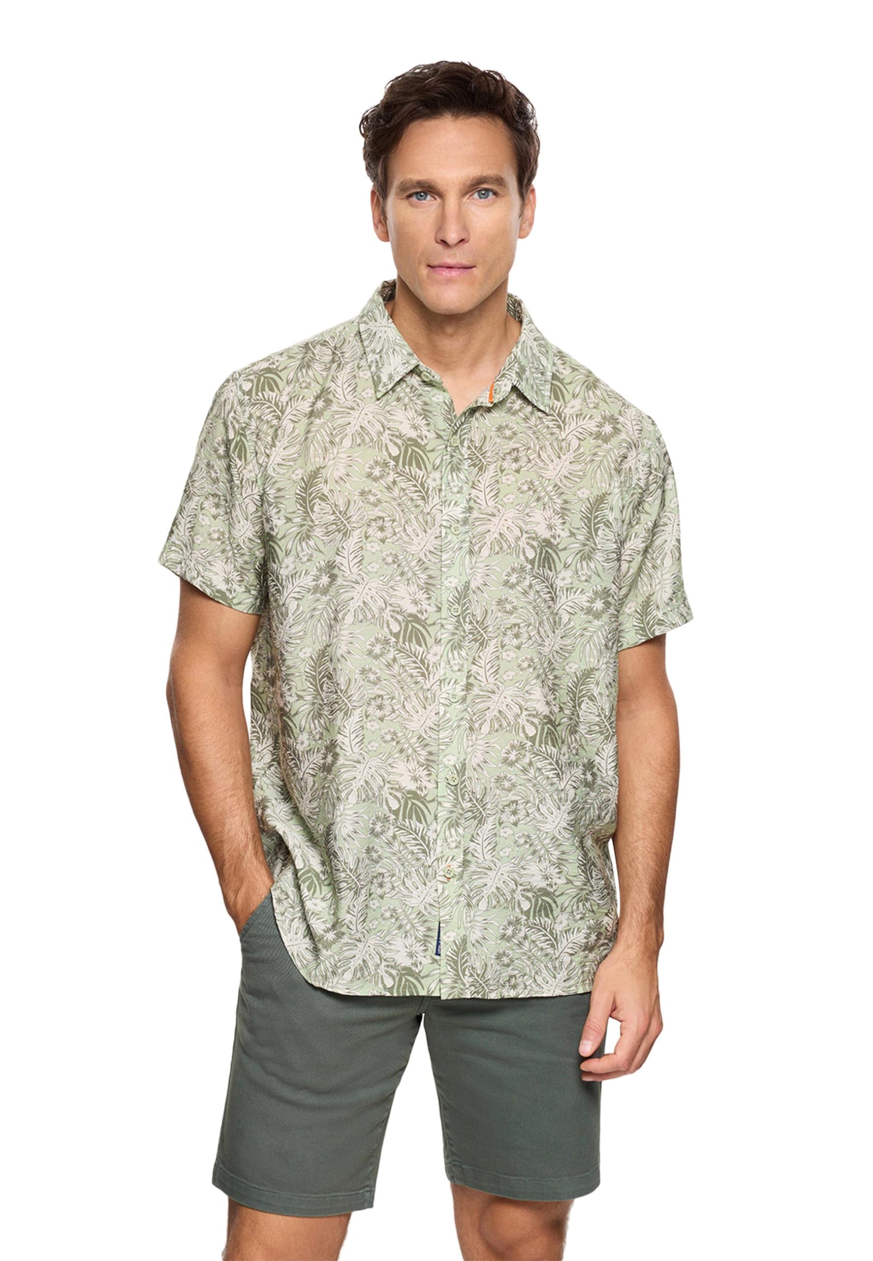 KOALA BAY | Westor | Camisa Hombre Manga Corta Estampada Tropical | Camisa Verano Casual Botones Ligera | Camisa Playa Hawaiana Fresca Cómoda