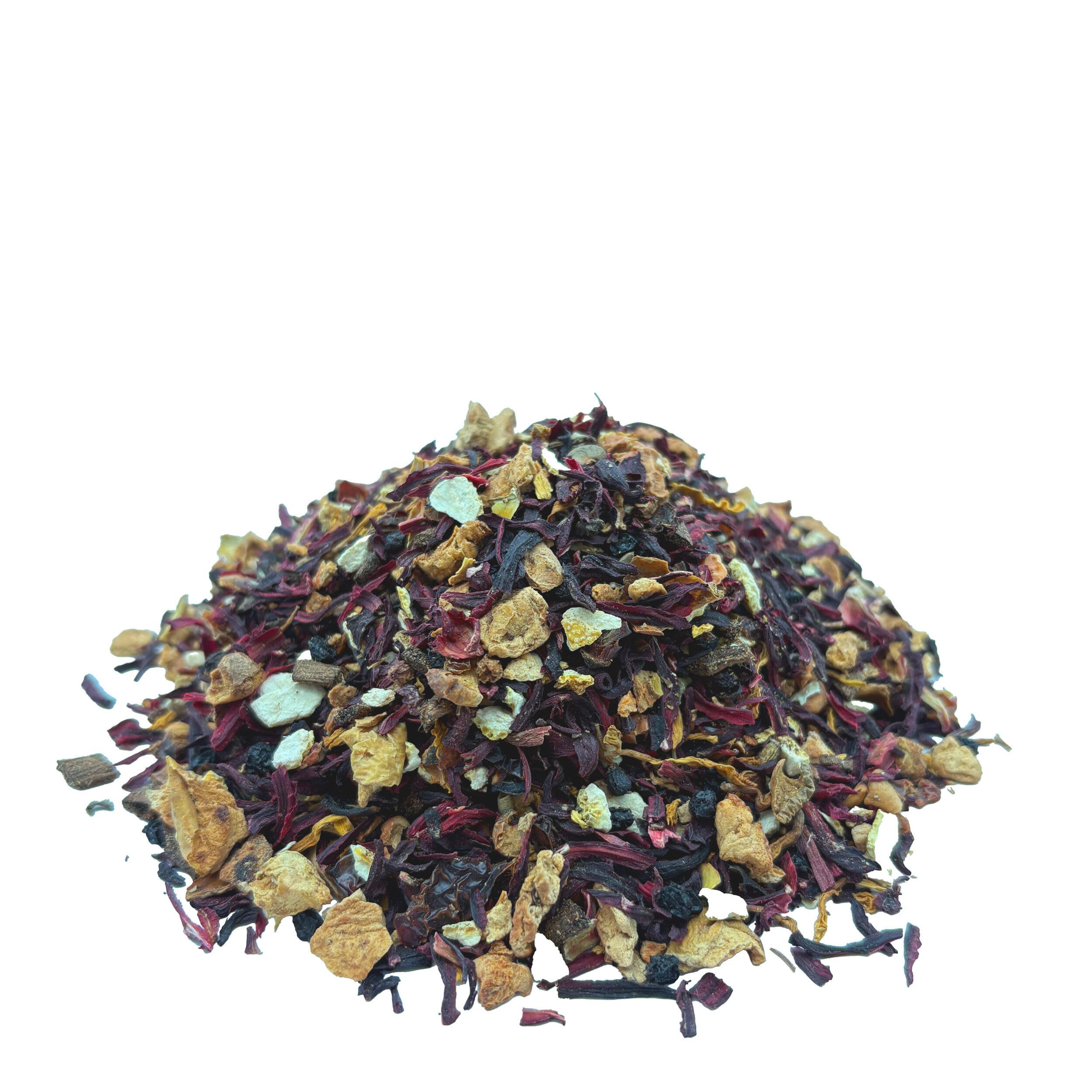 BIO Vanilla Rouge Früchtetee mit Vanillestücken mit Vanille-Hibiskus-Geschmack, fruchtig, mild, lieblich, vanillig, frisch, frisch abgefüllt