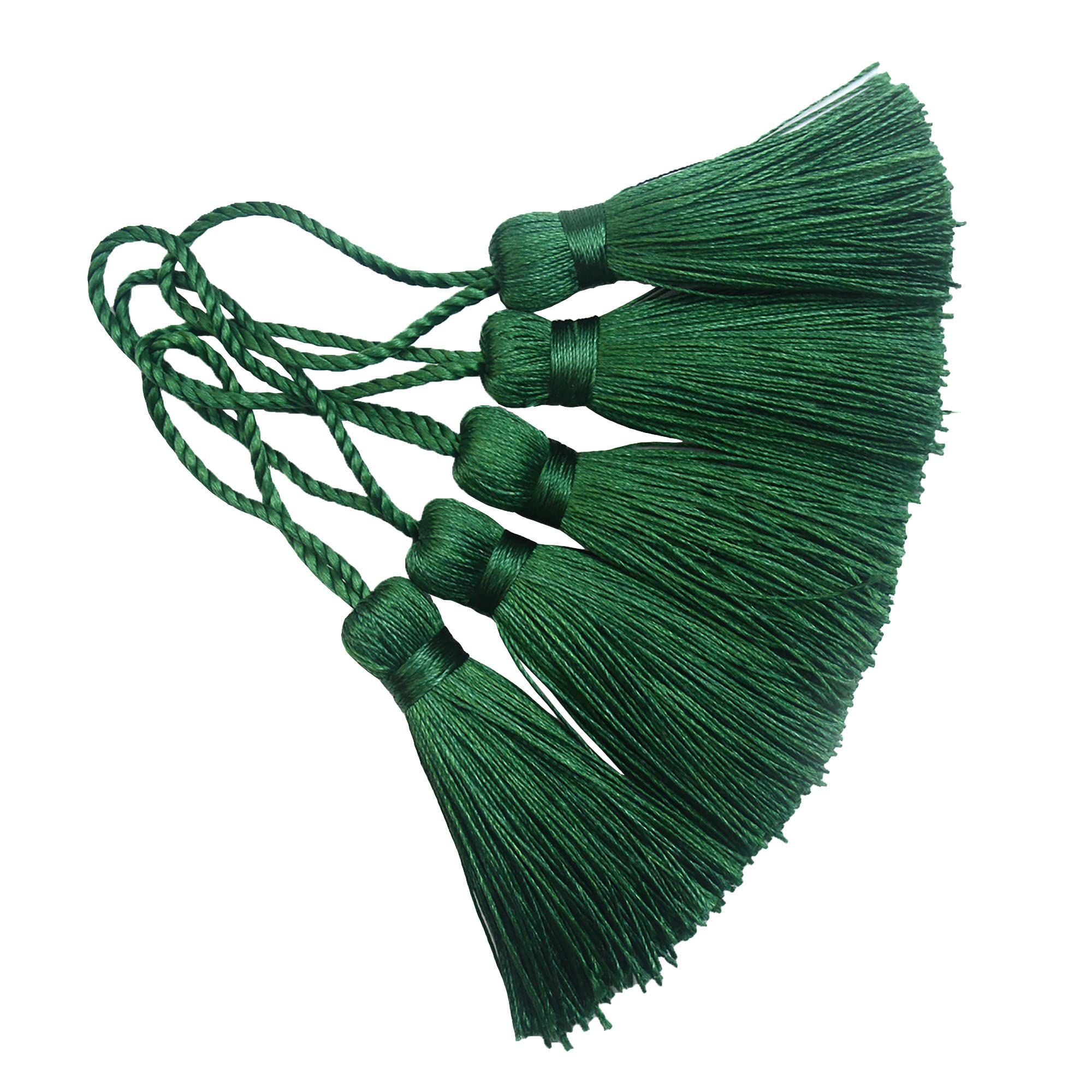 Makhry 20pcs 4.3 Inch Handmade Silky Floss Mini Tiny Craft Tassels with 2-Inch Cord Loop and Small Chinese Knot for Earrings Souvenir