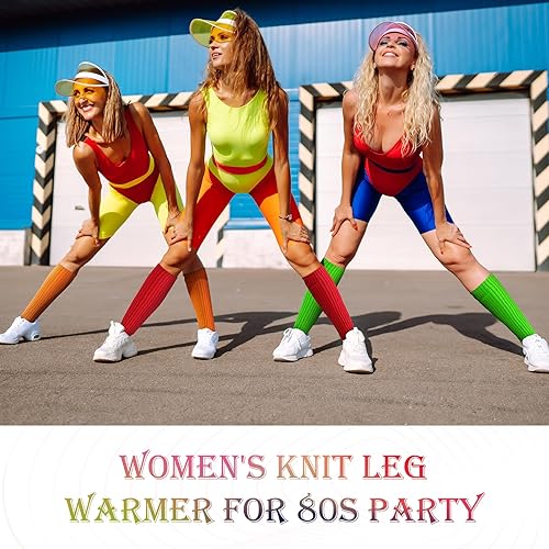 Miniatura 6 de Pleneal Leg Warmers for Women - Leg Warmers 80s Ribbed Knitted leg warmers y2k for Yoga Party Sports Fashion Accessories