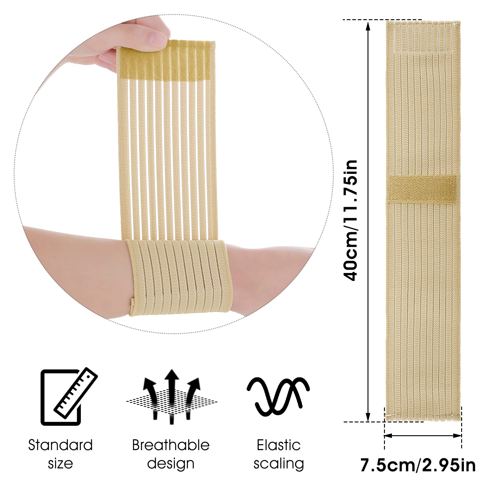 Fascia Polso Sibba 4 Pezzi - Supporto Carpale Traspirante Per Sport E Tunnel Carpale, Uomo/Donna - Foto 4