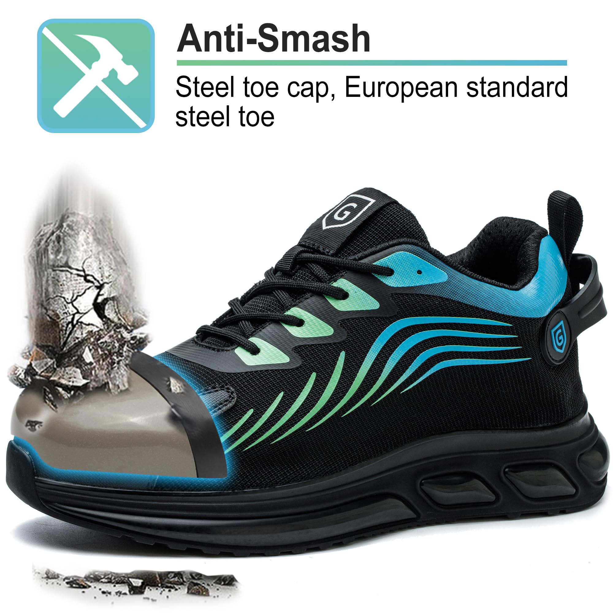 Scarpe Antinfortunistiche Uomo Donna Scarpe Antinfortunistica con Punta in Acciaio Leggero Scarpe da Lavoro Antiforatura Comodo Moda Scarpe Protettive Industriali Ammortizzazione 38EU-46EU