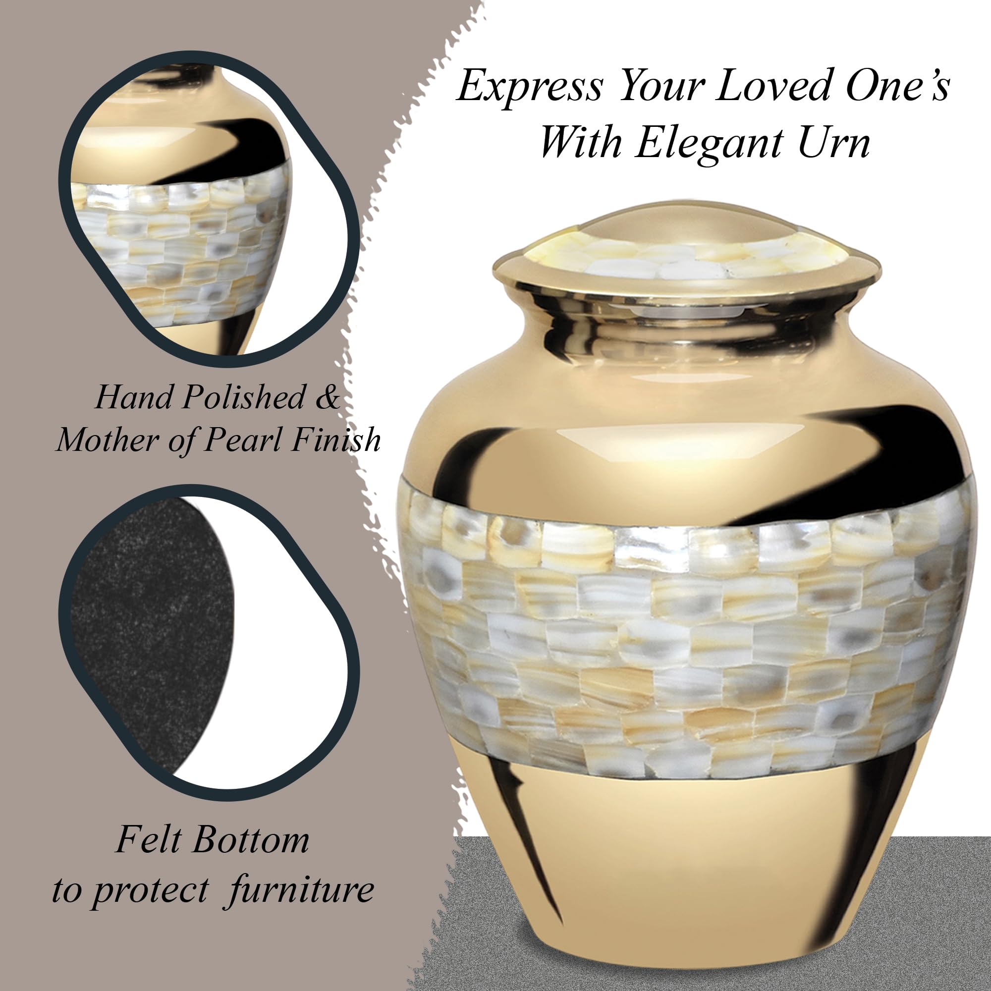 Forever URNS – Grande urne pour cendres d'adulte homme et femme | Cadeau commémoratif – En laiton de haute qualité – Thème balai classique – Boîte de protection en velours – Boîte commémorative