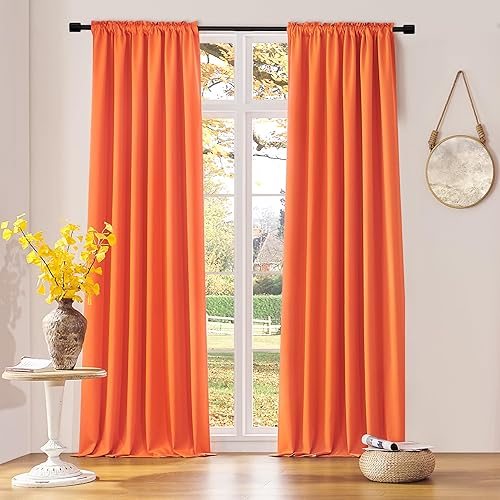 Miniatura 29 de DONREN 2 Paneles Cortinas Opacas con Aislamiento Térmico Azul Marino - Cortinas de Tela Sólida Suave Lisa y Pesada para Dormitorio (Azul Oscuro, 42