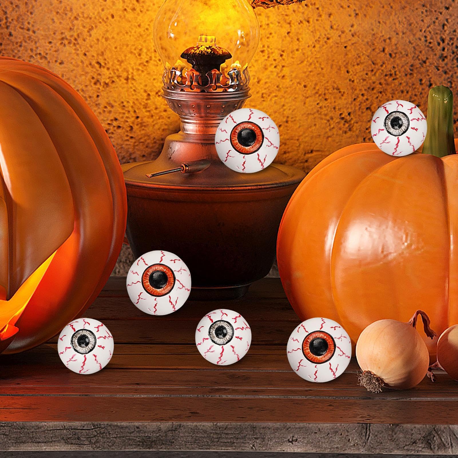 かぼちゃ ハロウィンの目玉！横に45cmぐらい Amazon.co.jp: ハロウィン 目玉 装飾 - 偽物 眼球 ホラー 小物,6個