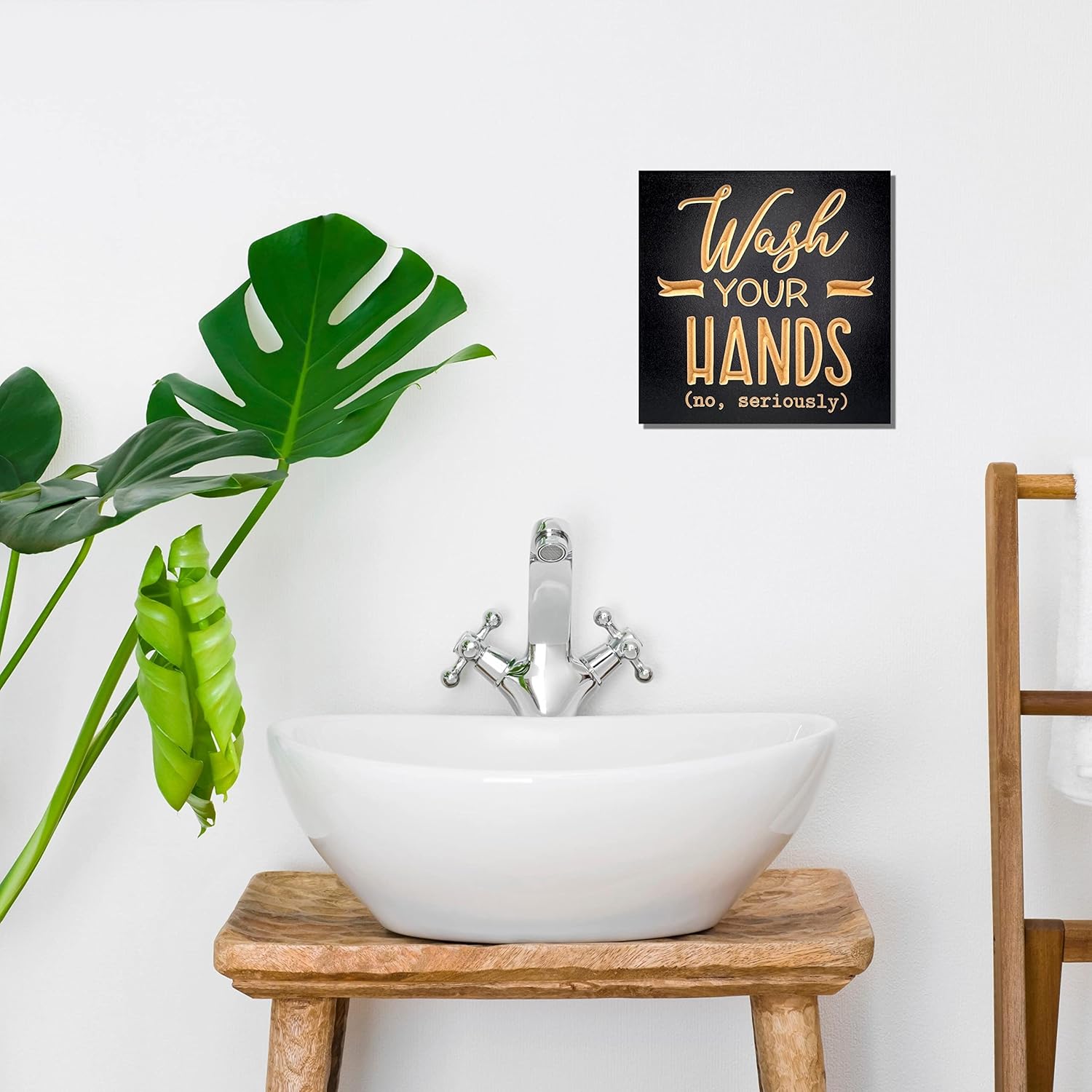 Wash Your Hands No Seriously Funny Bathroom Signs – 8×8 inch – Cute ...